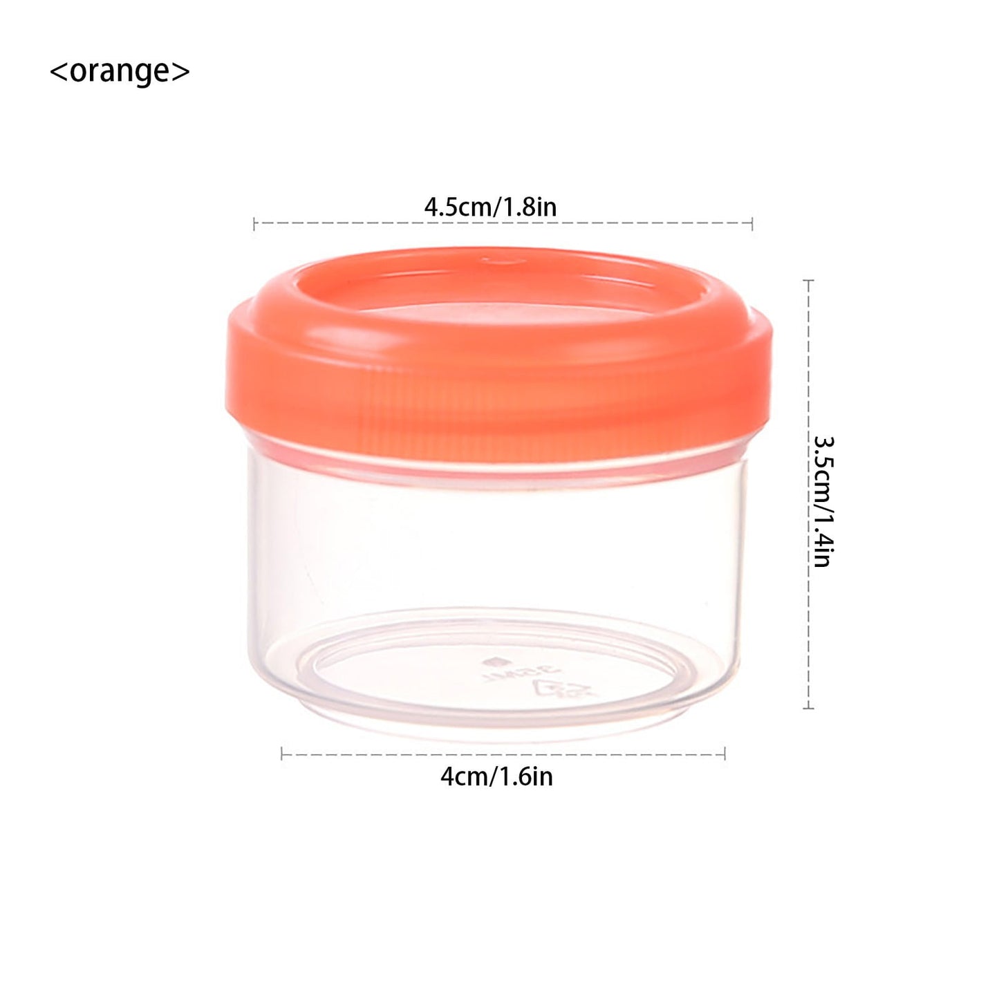 4Pcs Clear Plastic Jars With Lids,Small Plastic Storage Jars With Screw On Lids,Mini Wide-Mouth Refillable Storage Containers,Empty Round Containers For Candy,Beads,Lotion,Food Storage,Red Yellow