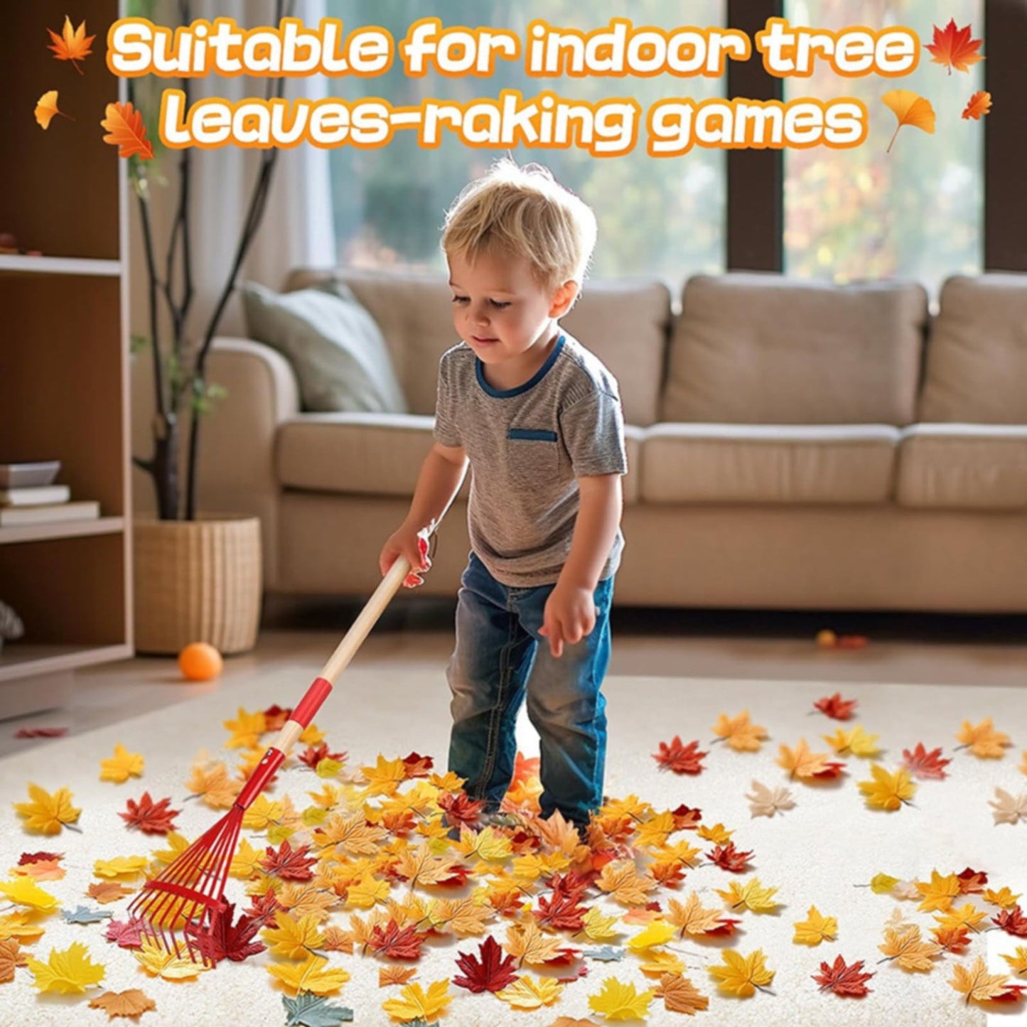 1Pcs Rake For Leaves,Rakes With Hardwood Handle,28" Small Rake With Durable Metal Head & Hardwood Handle, Mini Leaves Rake Lightweight & Cute Rakes With Heads Garden Tools Gifts,(Red) Red