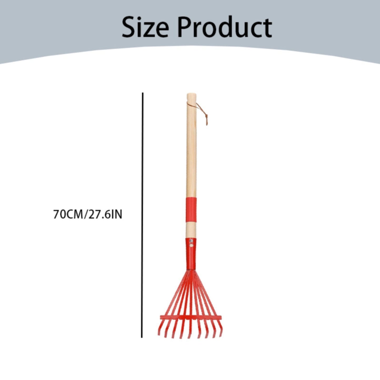 1Pcs Rake For Leaves,Rakes With Hardwood Handle,28" Small Rake With Durable Metal Head & Hardwood Handle, Mini Leaves Rake Lightweight & Cute Rakes With Heads Garden Tools Gifts,(Red) Red