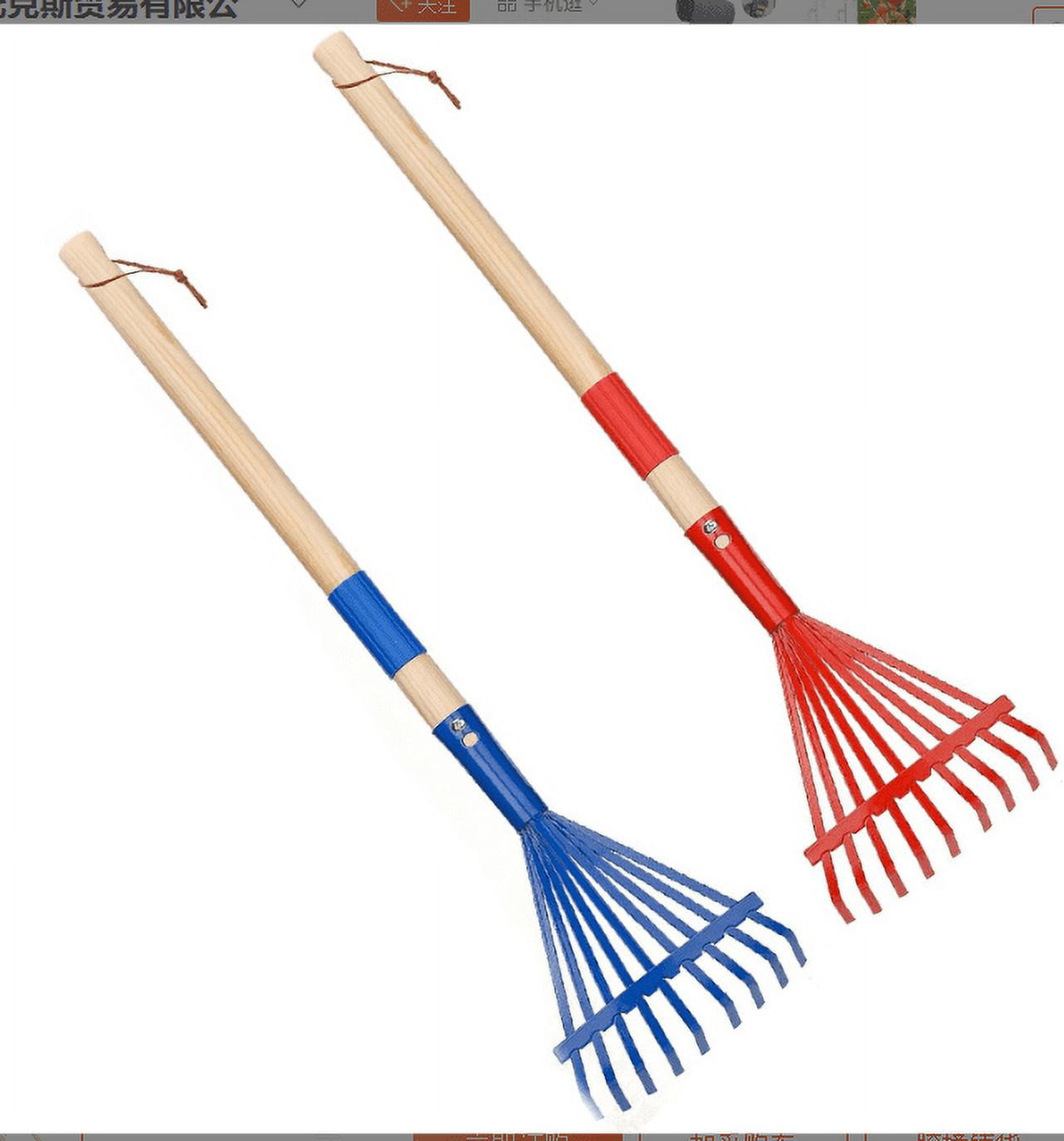 1Pcs Rake For Leaves,Rakes With Hardwood Handle,28" Small Rake With Durable Metal Head & Hardwood Handle, Mini Leaves Rake Lightweight & Cute Rakes With Heads Garden Tools Gifts,(Red) Red