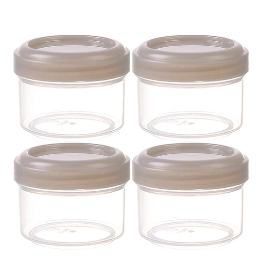 4Pcs Clear Plastic Jars With Lids,Small Plastic Storage Jars With Screw On Lids,Mini Wide-Mouth Refillable Storage Containers,Empty Round Containers For Candy,Beads,Lotion,Food Storage,Purple Grey