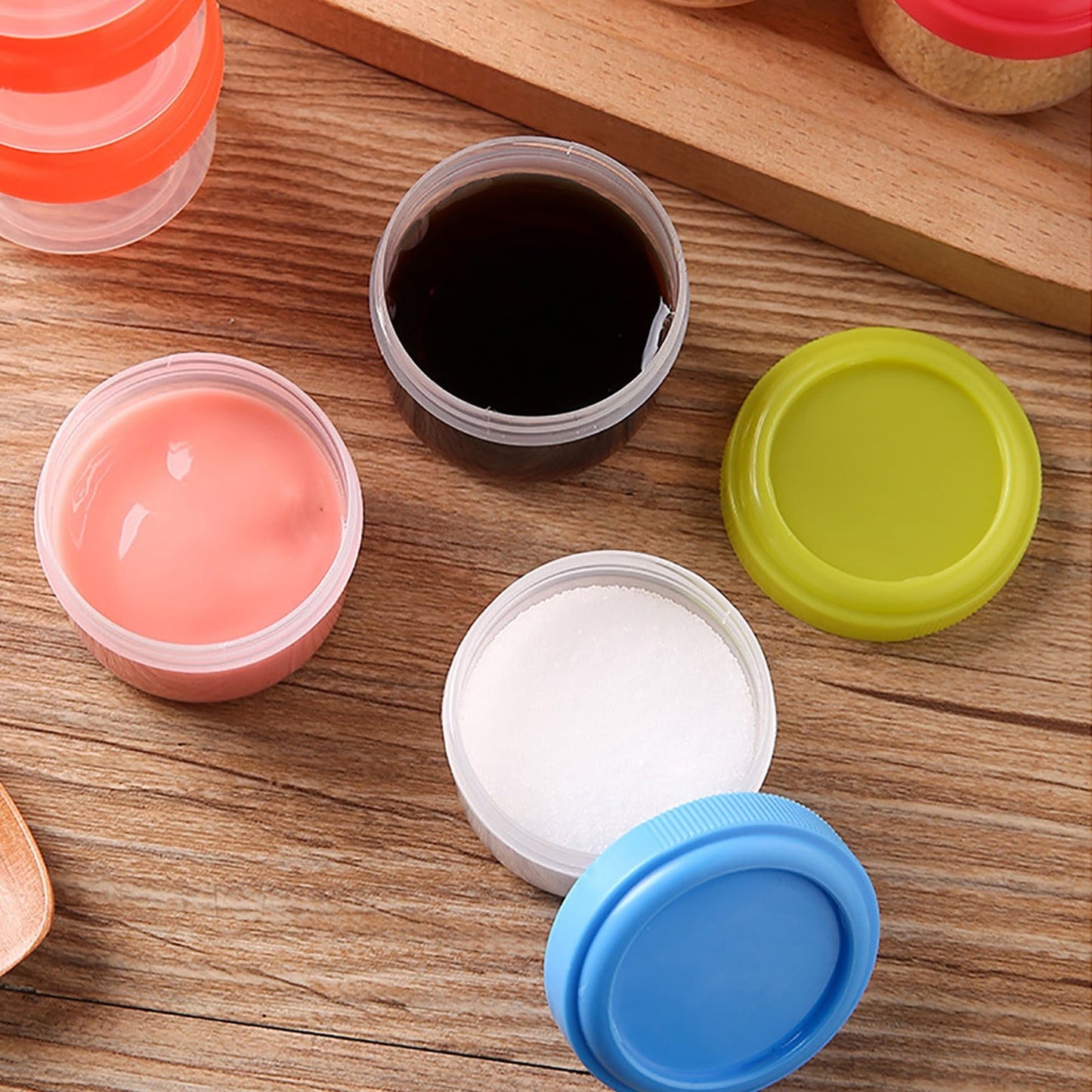 4Pcs Clear Plastic Jars With Lids,Small Plastic Storage Jars With Screw On Lids,Mini Wide-Mouth Refillable Storage Containers,Empty Round Containers For Candy,Beads,Lotion,Food Storage,Purple Grey