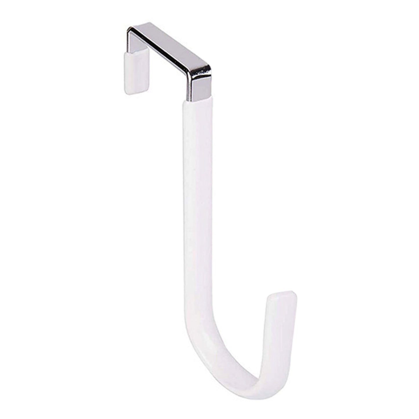 Over the Door Hook,1 Pack Over The Door Hooks Rubber Scratches,Sturdy Metal Single Over Door Hooks,Door Hanger Hook Door Hooks for Hanging,Towels,Clothes,Bathroom,Hold Up to 20Lbs(White) White(2PC)