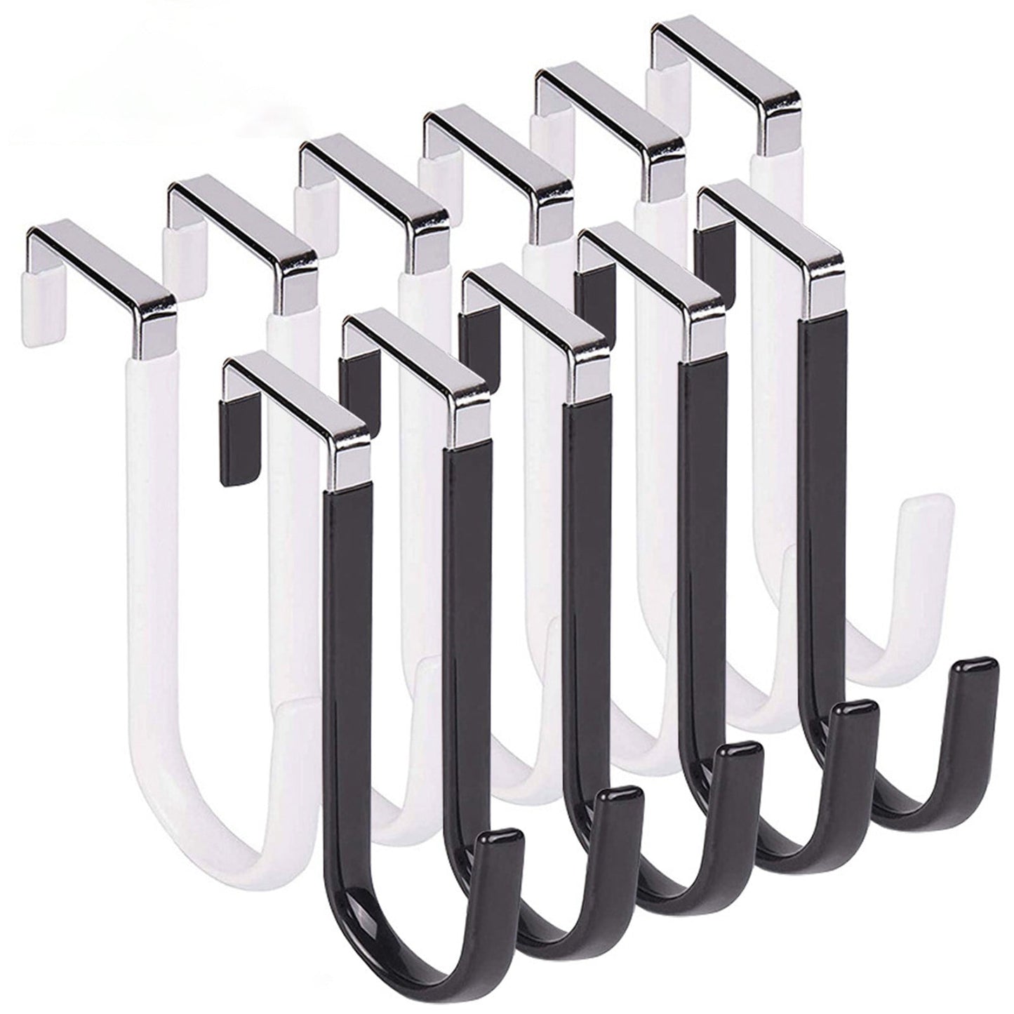 Over the Door Hook,1 Pack Over The Door Hooks Rubber Scratches,Sturdy Metal Single Over Door Hooks,Door Hanger Hook Door Hooks for Hanging,Towels,Clothes,Bathroom,Hold Up to 20Lbs(White) White(2PC)