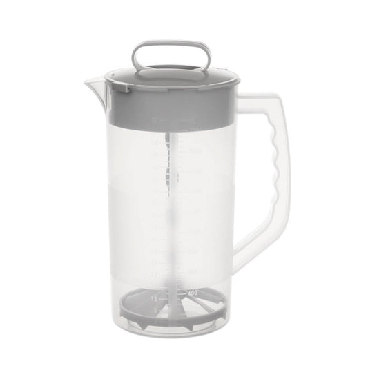 Mixing Pitcher For Drinks, 68 Oz Plastic Water Pitcher With Lid,Mixing Pitcher With Lid Drink Containers,Angled Plastic Blades And Adjustable Mixer Plunger For Juice, Powdered Milk 68 Oz