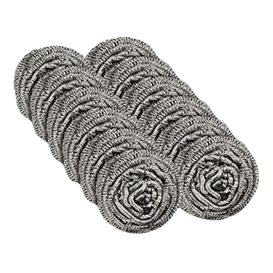 12 Pack Stainless Steel Scourers,Steel Scourers,Metal Wire Sponge Scouring Pads,Steel Wool Scrubber Pad Used For Dishes, Pots, Pans, And Ovens. Easy Scouring For Tough Kitchen Cleaning 12PCS