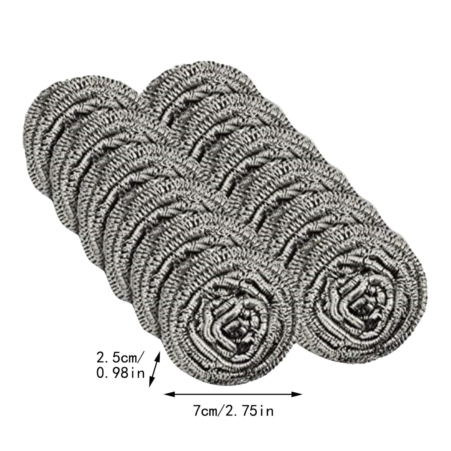12 Pack Stainless Steel Scourers,Steel Scourers,Metal Wire Sponge Scouring Pads,Steel Wool Scrubber Pad Used For Dishes, Pots, Pans, And Ovens. Easy Scouring For Tough Kitchen Cleaning 12PCS