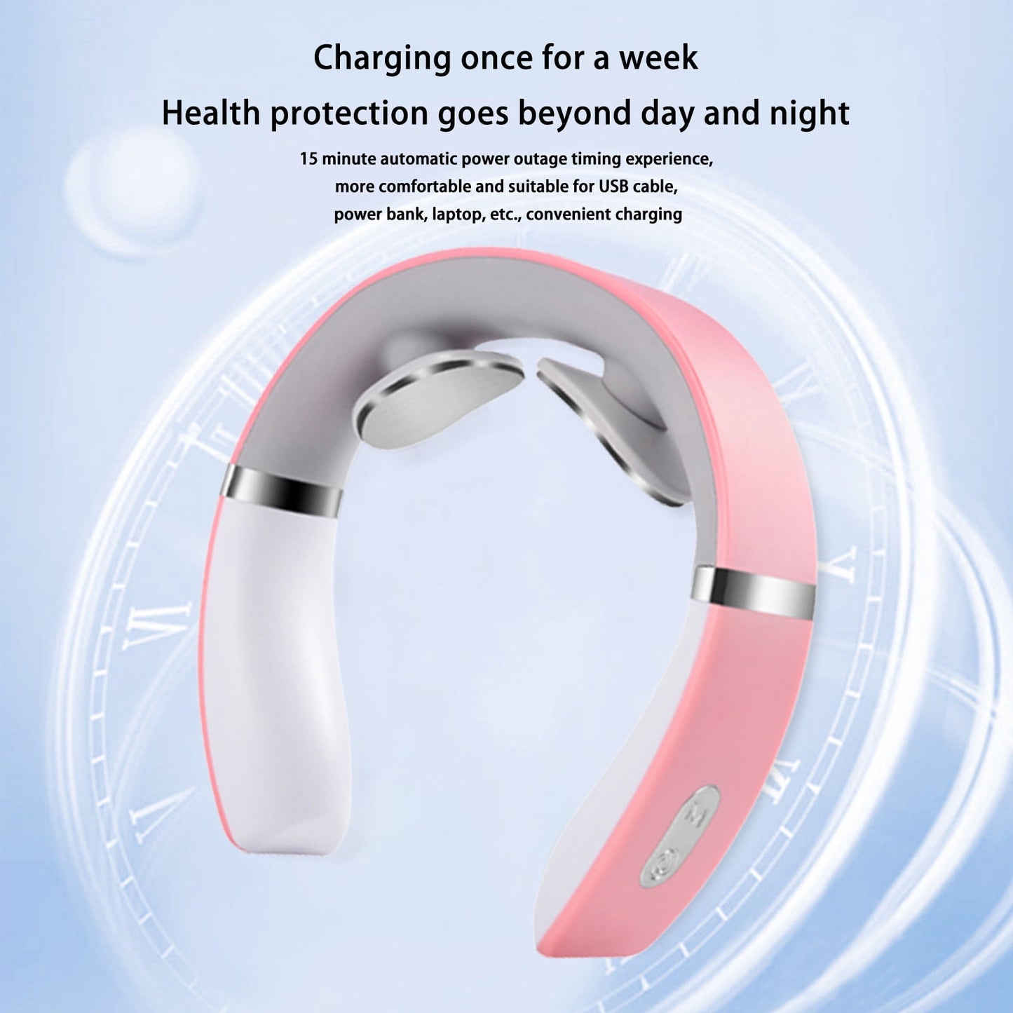 4-Head Electric Massagers Set, Vagus Nerve Stimulator Neck, 10 Modes & 16 Levels, Ergonomic Design, Promote Muscle Relaxation,Cervical For Neck Pain Relief,Instrument for Home Pink