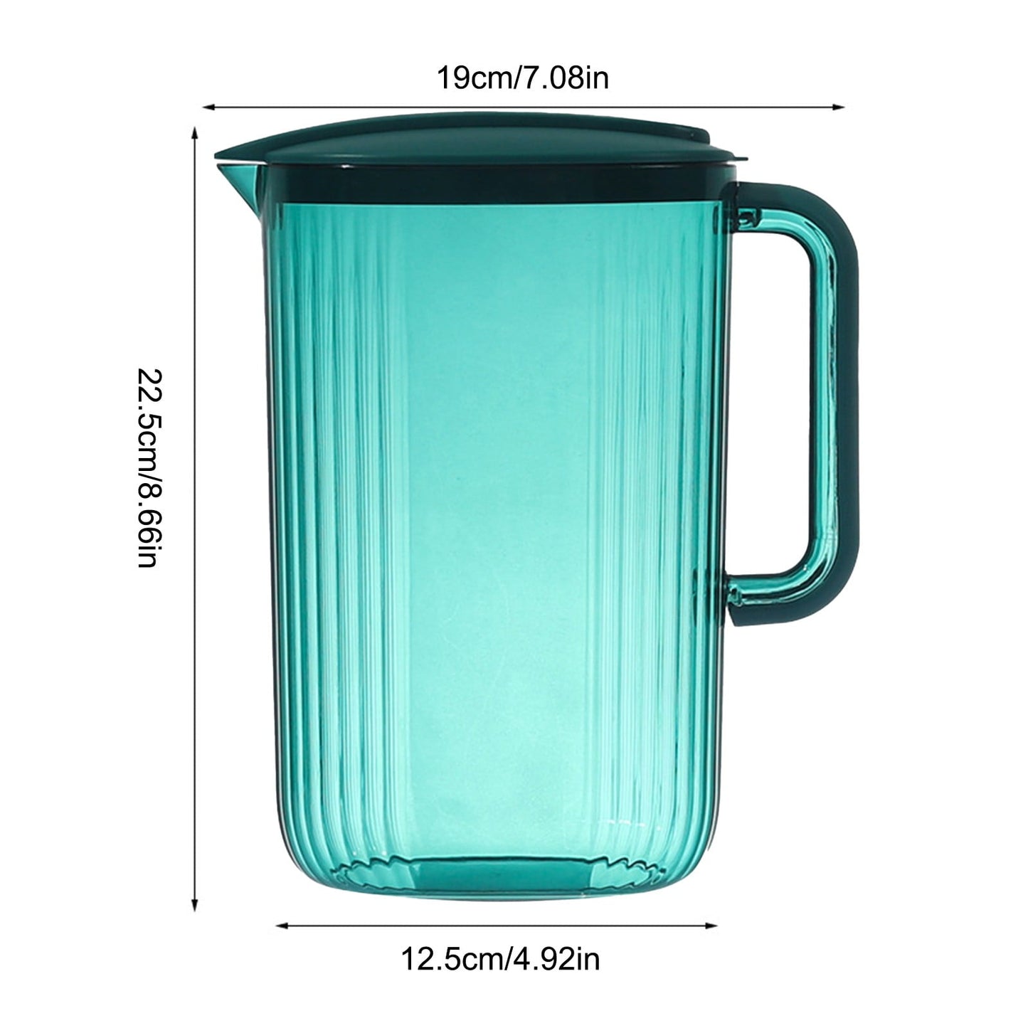 Water Pitcher With Lid,Clear Plastic Pitchers With Lids, Unbreakable Heat Resistant Tea Jug With Handle,Pitchers With Cover, Water Pitcher for Iced Drinks Juices Milk Cold Or Hot Beverages Green