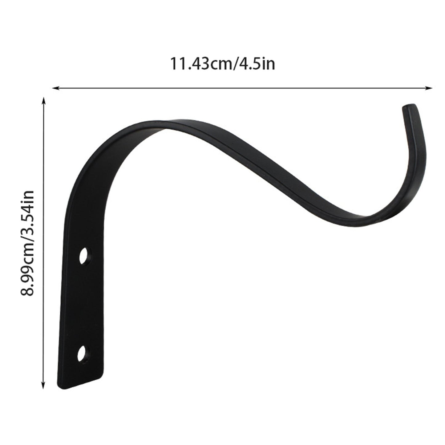 4.5 Inch Plant Hanger,Sturdy Hanging Plant Bracket Hooks Outdoor,Plant Hangers,Plant Hanger Bracket,Bird Feeder Hanger for Bird Feeders, Planters, Lanterns, Wind Chimes Indoor Outdoor,(Black,1 PCS) 2 PCS Black