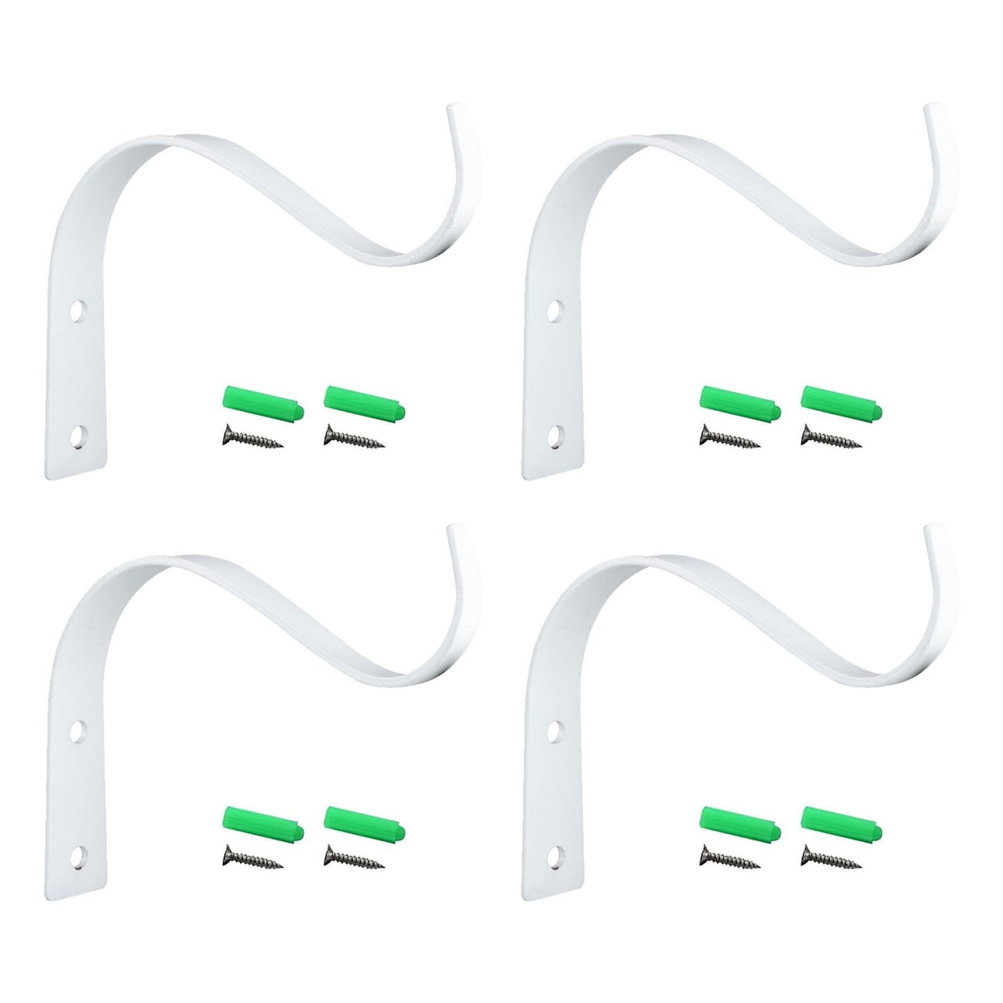 4.5 Inch Plant Hanger,Sturdy Hanging Plant Bracket Hooks Outdoor,Plant Hangers,Plant Hanger Bracket,Bird Feeder Hanger for Bird Feeders, Planters, Lanterns, Wind Chimes Indoor Outdoor,(Black,1 PCS) 2 PCS White