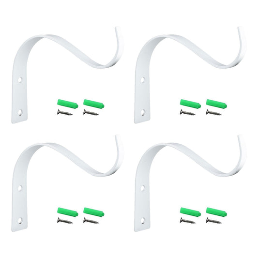 4.5 Inch Plant Hanger,Sturdy Hanging Plant Bracket Hooks Outdoor,Plant Hangers,Plant Hanger Bracket,Bird Feeder Hanger for Bird Feeders, Planters, Lanterns, Wind Chimes Indoor Outdoor,(Black,1 PCS) 2 PCS White