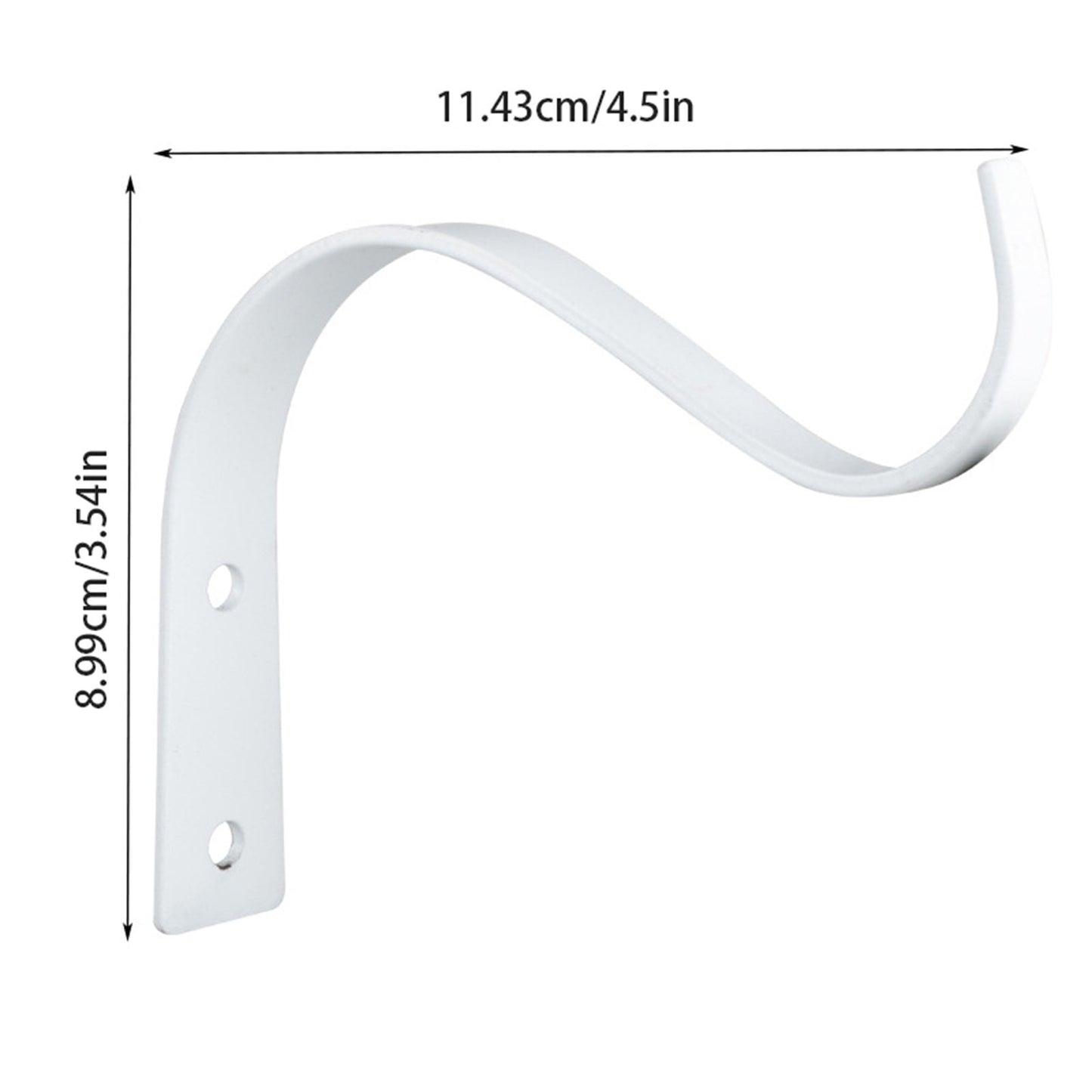 4.5 Inch Plant Hanger,Sturdy Hanging Plant Bracket Hooks Outdoor,Plant Hangers,Plant Hanger Bracket,Bird Feeder Hanger for Bird Feeders, Planters, Lanterns, Wind Chimes Indoor Outdoor,(Black,1 PCS) 2 PCS White