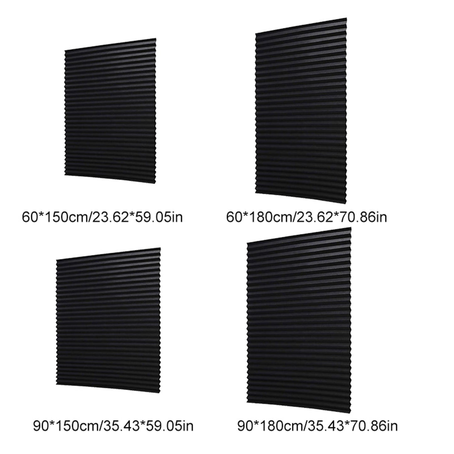 Window Blinds Cordless Blackout, No Drill Cut to Size Clip On Stick On Self Adhesive Temporary Blinds Pleated Paper Blinds Fits Blinds Window Roller for Bathroom Kitchen Living Room(Black90x150cm) White90x180cm