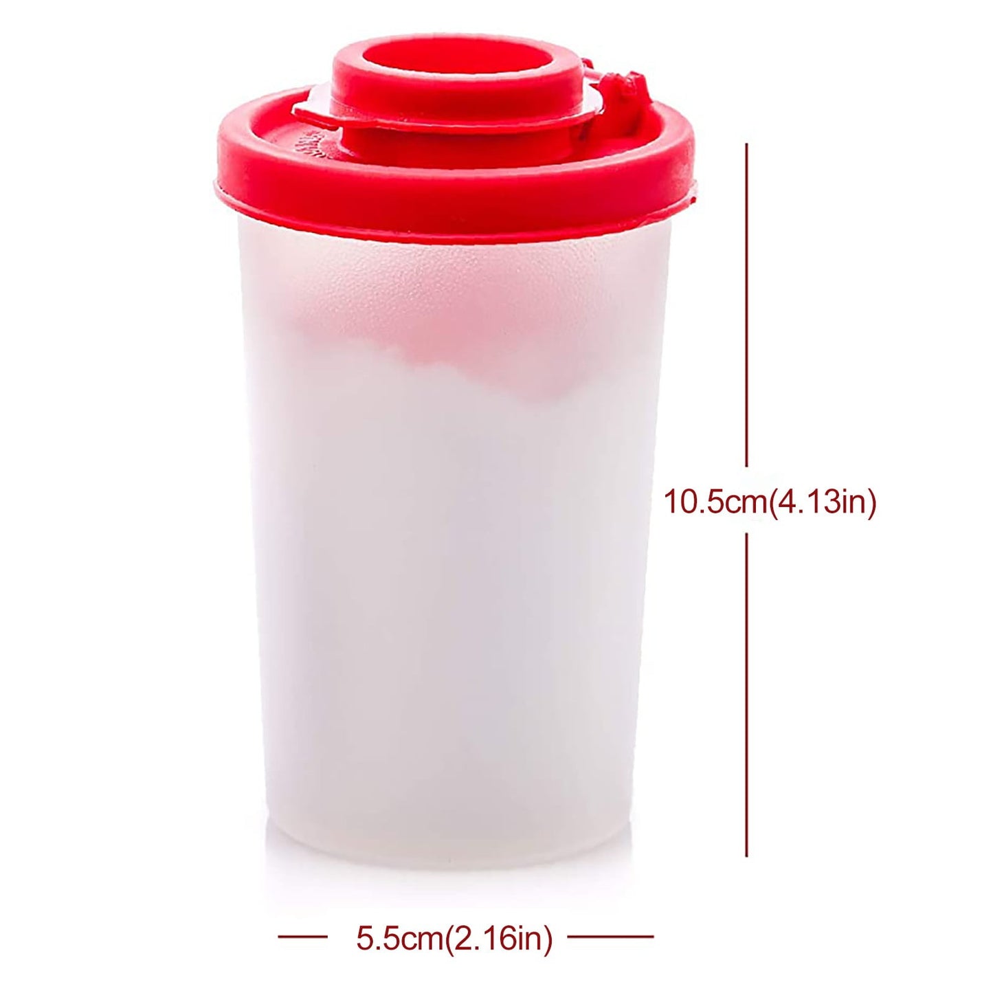 Salt And Pepper Shakers Moisture Proof,Plastic Salt Shakers,Salt Shaker To Go Camping Picnic Outdoors Kitchen Lunch Boxes Travel Spice Set Clear With Red Covers Lids Plastic Airtight Dispenser,1PCS 3PCS