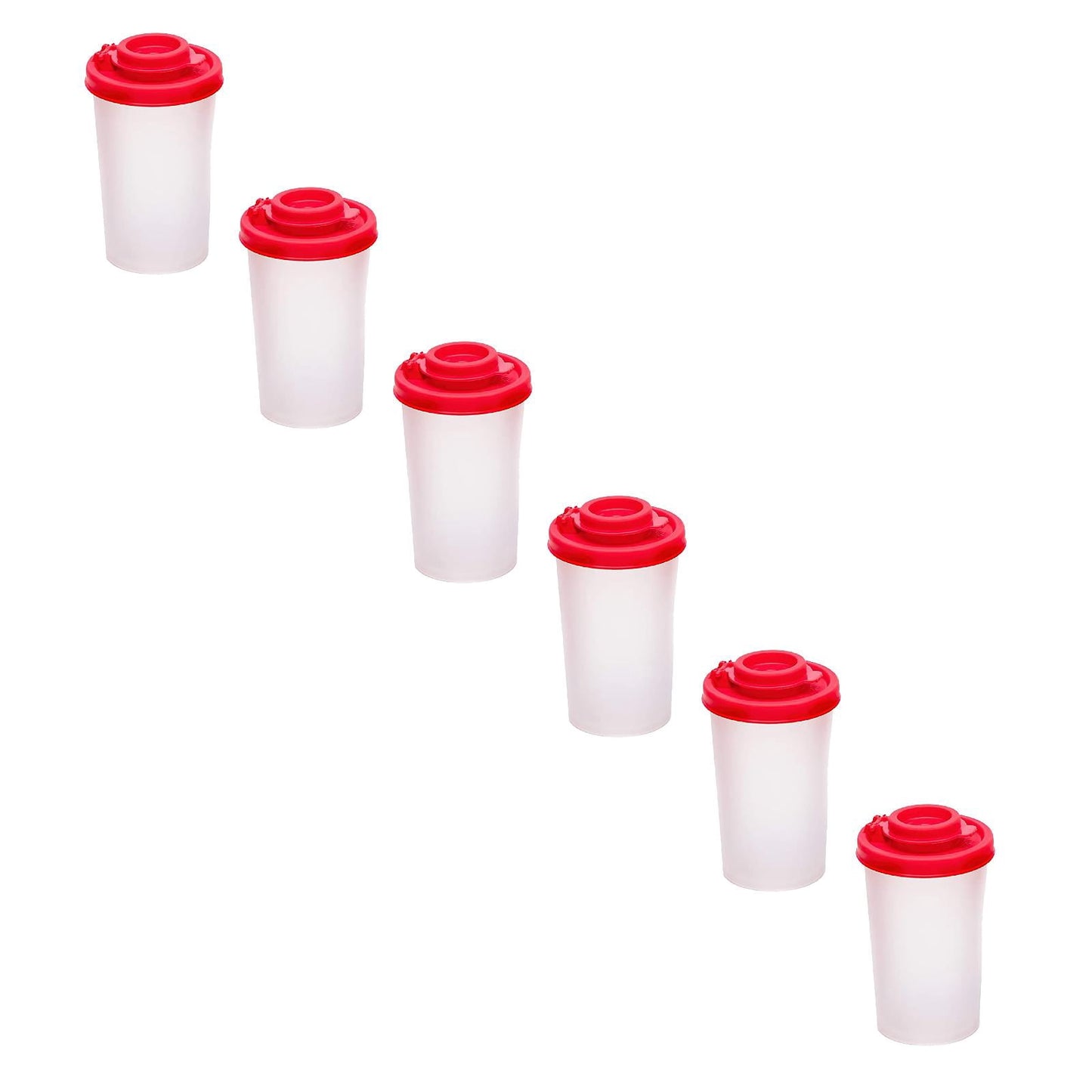 Salt And Pepper Shakers Moisture Proof,Plastic Salt Shakers,Salt Shaker To Go Camping Picnic Outdoors Kitchen Lunch Boxes Travel Spice Set Clear With Red Covers Lids Plastic Airtight Dispenser,1PCS 6PCS