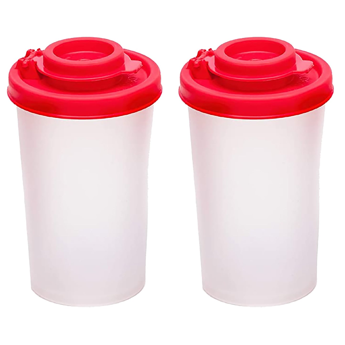 Salt And Pepper Shakers Moisture Proof,Plastic Salt Shakers,Salt Shaker To Go Camping Picnic Outdoors Kitchen Lunch Boxes Travel Spice Set Clear With Red Covers Lids Plastic Airtight Dispenser,1PCS 8PCS