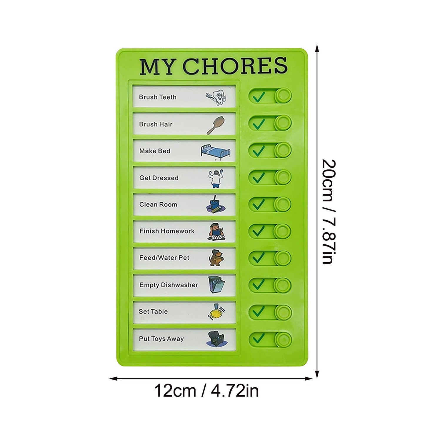 1Pc To Do List Checklist,Chores Chart for Man and Woman Chore Chart, Sliding Routine Chart to Do List, RV Checklist Task Planning Board, ADHD Tools Routine Visual Schedule Reminder(White5) Green