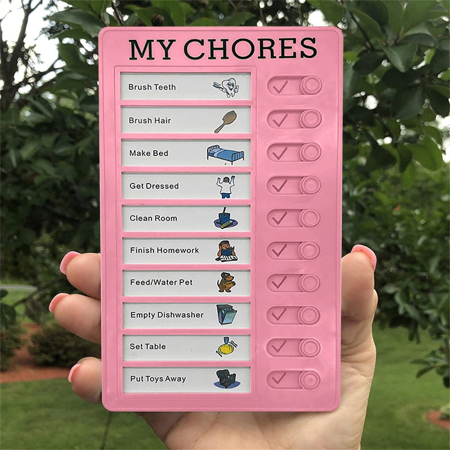 1Pc To Do List Checklist,Chores Chart for Man and Woman Chore Chart, Sliding Routine Chart to Do List, RV Checklist Task Planning Board, ADHD Tools Routine Visual Schedule Reminder(White5) Green