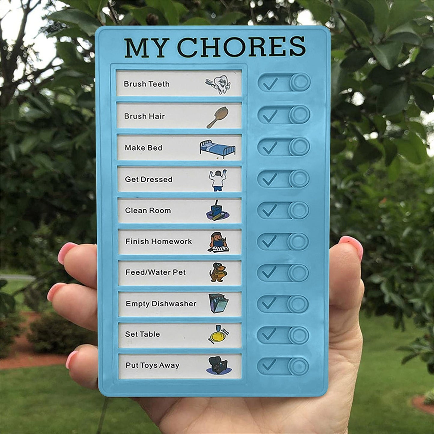 1Pc To Do List Checklist,Chores Chart for Man and Woman Chore Chart, Sliding Routine Chart to Do List, RV Checklist Task Planning Board, ADHD Tools Routine Visual Schedule Reminder(White5) Green