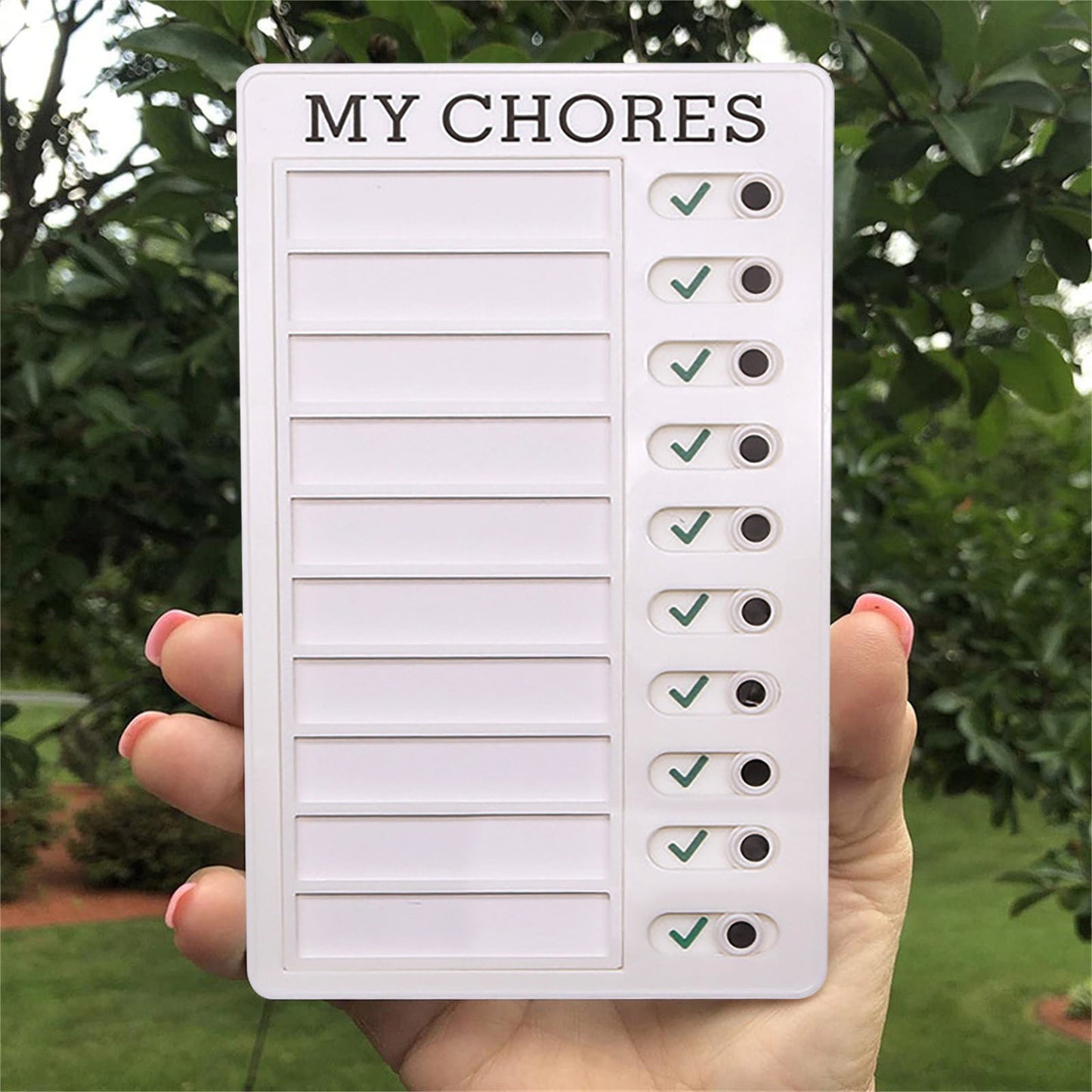 1Pc To Do List Checklist,Chores Chart for Man and Woman Chore Chart, Sliding Routine Chart to Do List, RV Checklist Task Planning Board, ADHD Tools Routine Visual Schedule Reminder(White5) Green