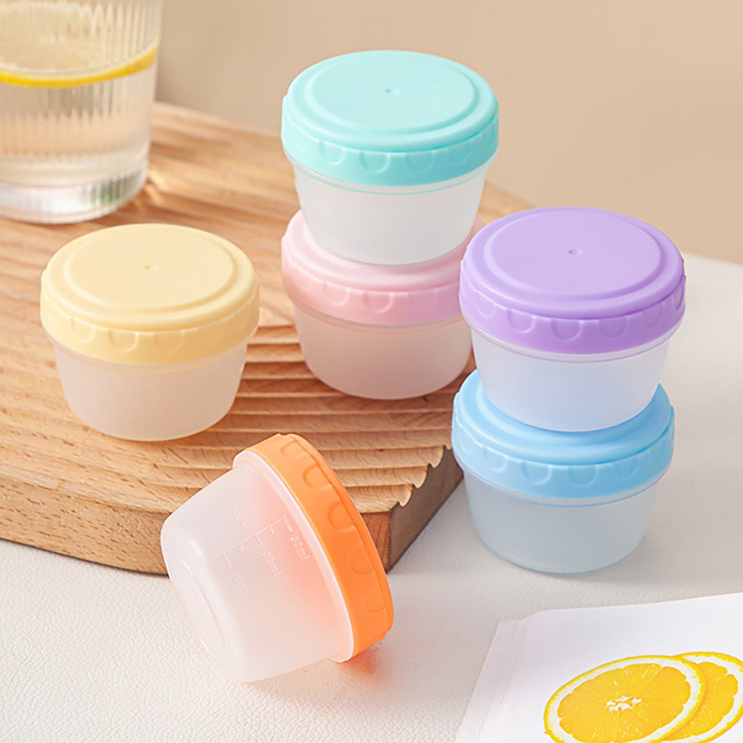 6Pcs 2Oz Small Containers With Lids,Reusable Plastic Storage Jars For Snack And Puree, Salad Dressing Container To Go, Storage Containers, Freezer Food Containers, Dishwasher Safe,Bpa Free,6PCS 36PCS
