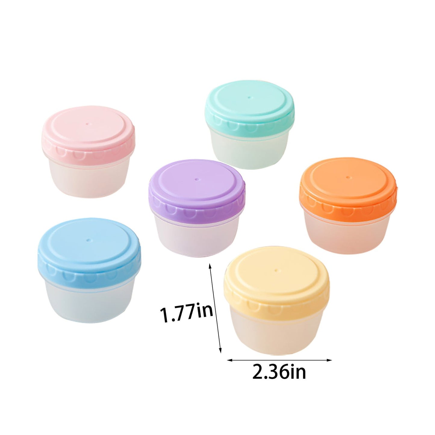 6Pcs 2Oz Small Containers With Lids,Reusable Plastic Storage Jars For Snack And Puree, Salad Dressing Container To Go, Storage Containers, Freezer Food Containers, Dishwasher Safe,Bpa Free,6PCS 36PCS
