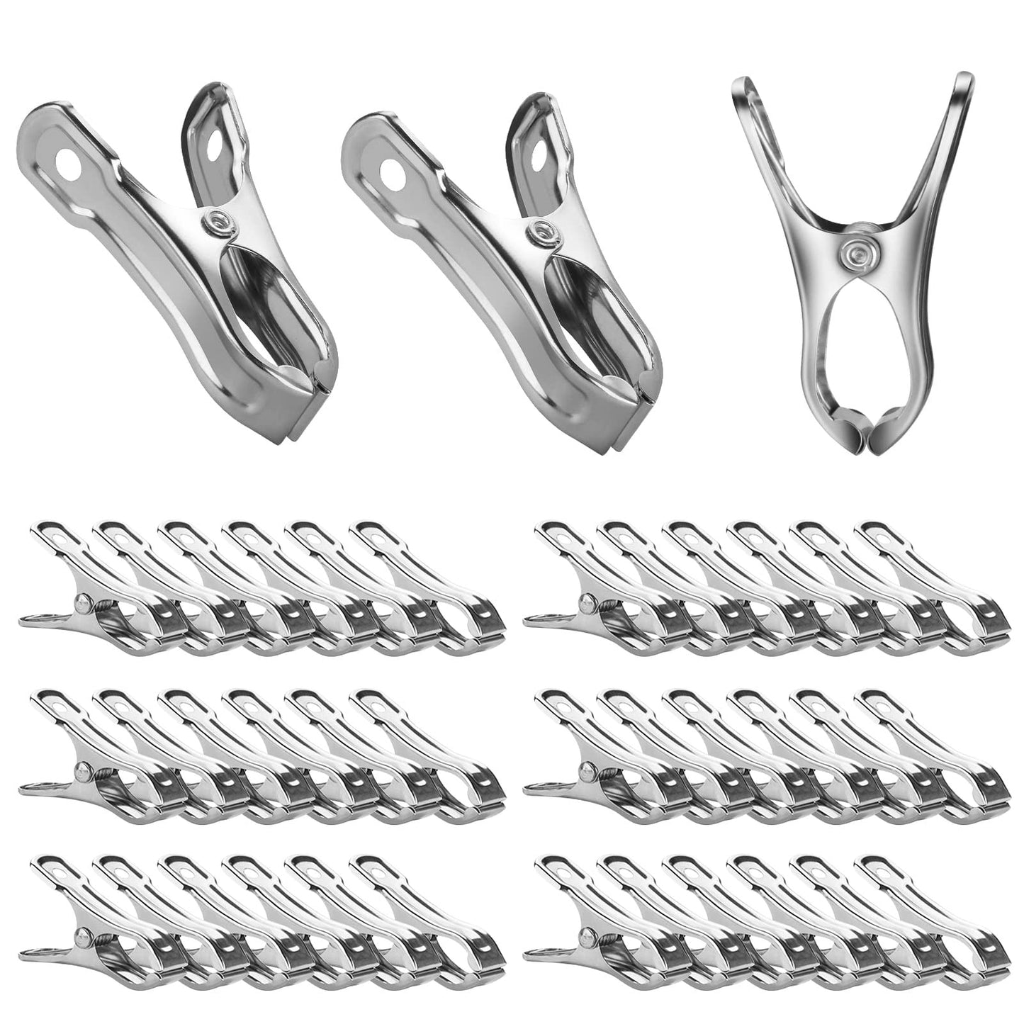 20 Pcs Garden Clips,Heavy Duty Stainless Steel Greenhouse Clamps,Strong Grip Greenhouse Clips,Metal Clips For Netting, Shade Cloth, Plant Cover On Garden Hoops Or Greenhouse Hoops,(20PCS,2.16 in) 20PCS