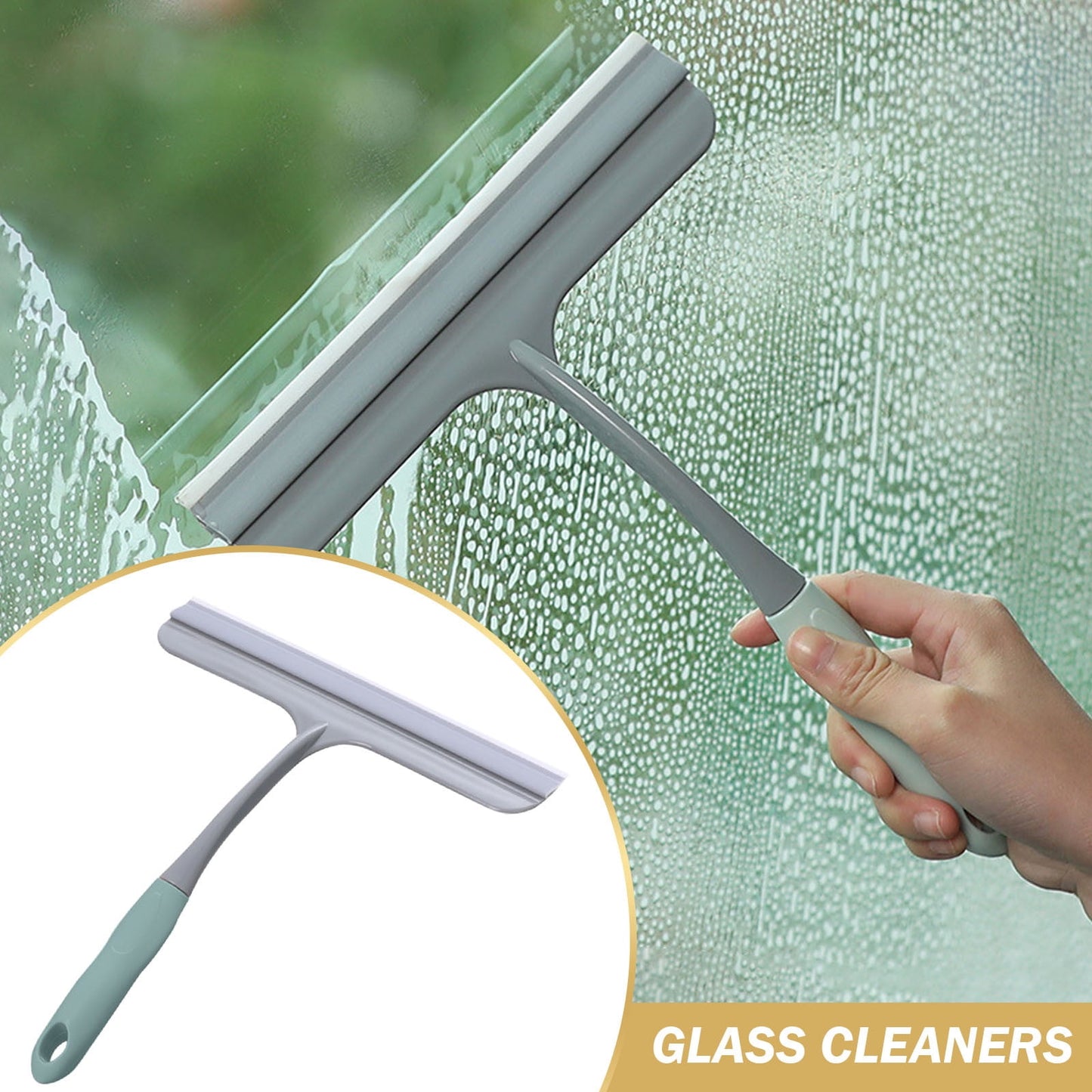Window Cleaning Squeegee,Shower Squeegee for Shower Glass Doors,Car Window Windshield Mirror Tile Cleaner Cleaning Wiper Squeegees Tool with Hook,Window Cleaning Shower Glass Squeegees(Z3-White) Z3-Green