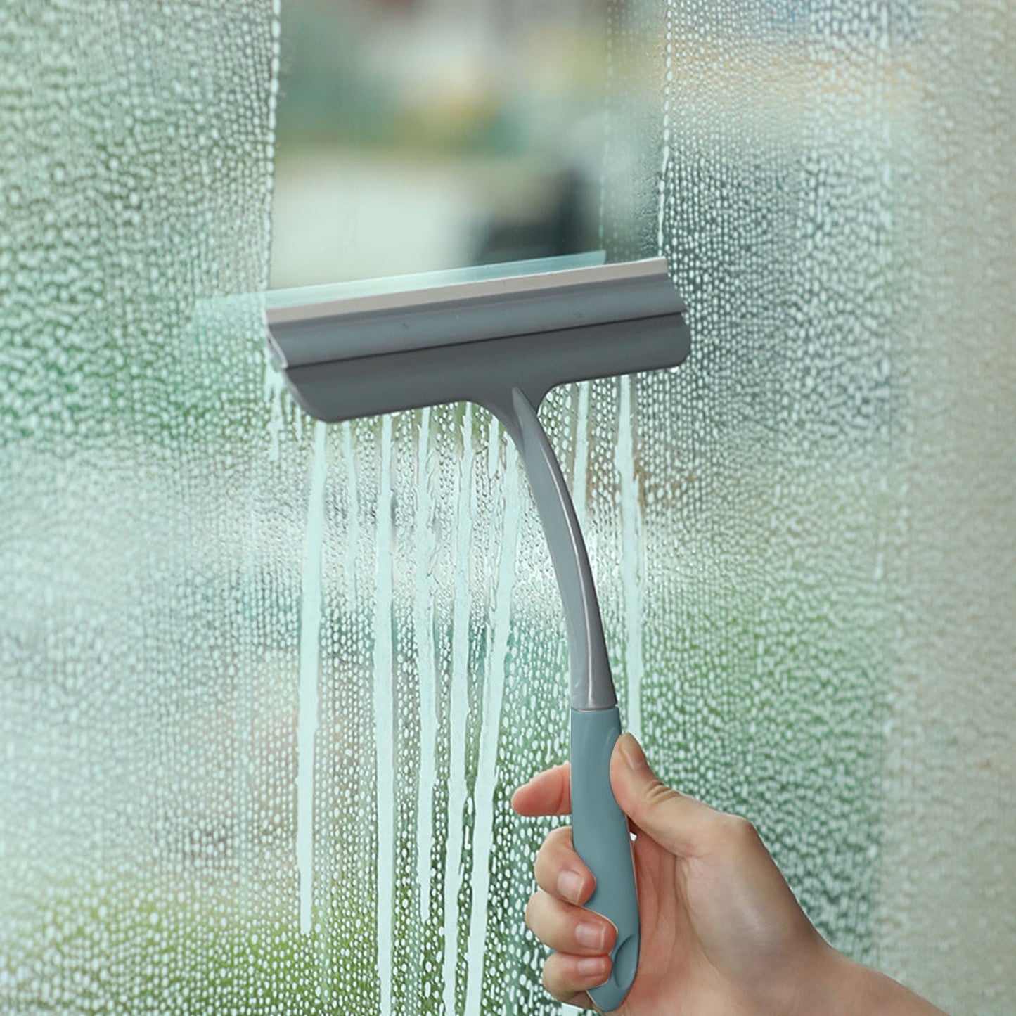 Window Cleaning Squeegee,Shower Squeegee for Shower Glass Doors,Car Window Windshield Mirror Tile Cleaner Cleaning Wiper Squeegees Tool with Hook,Window Cleaning Shower Glass Squeegees(Z3-White) Z3-Green