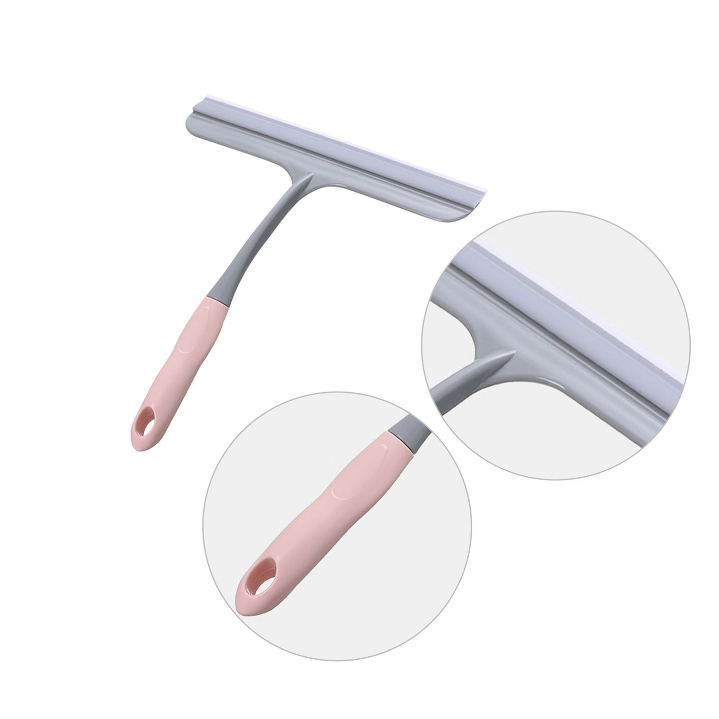 Window Cleaning Squeegee,Shower Squeegee for Shower Glass Doors,Car Window Windshield Mirror Tile Cleaner Cleaning Wiper Squeegees Tool with Hook,Window Cleaning Shower Glass Squeegees(Z3-White) Z3-Pink
