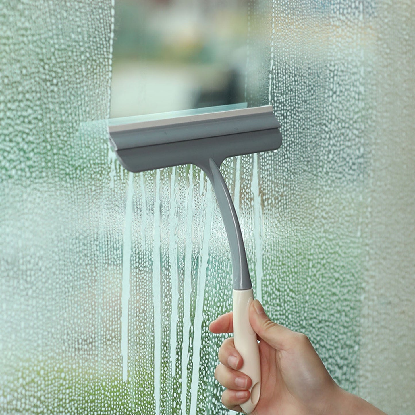 Window Cleaning Squeegee,Shower Squeegee for Shower Glass Doors,Car Window Windshield Mirror Tile Cleaner Cleaning Wiper Squeegees Tool with Hook,Window Cleaning Shower Glass Squeegees(Z3-White) Z3-White