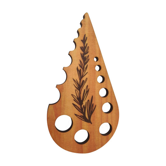 Herb Stripper 8 Holes,Herb Stripper Tool,Wooden Herb Stripper Vegetable Leaf Remover,Different Aperture Designs Wood Stripping Strippers Suitable for Herbs, Parsley, Coriander, Thyme Khaki