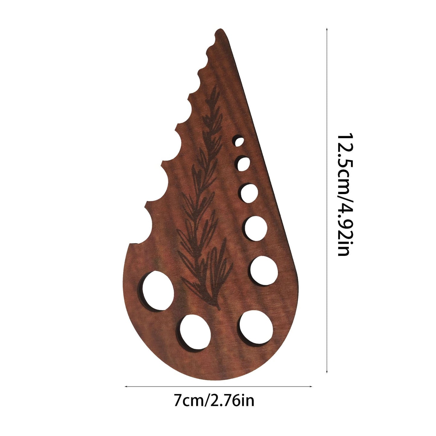 Herb Stripper 8 Holes,Herb Stripper Tool,Wooden Herb Stripper Vegetable Leaf Remover,Different Aperture Designs Wood Stripping Strippers Suitable for Herbs, Parsley, Coriander, Thyme Khaki