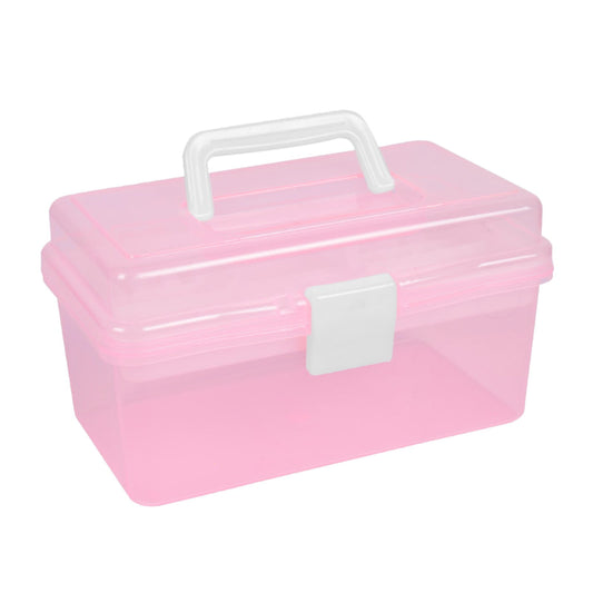 Home Box and Travel Storage Box, Plastic Kit Case Container Empty, Box with Lock Lid & Handle, Emergency Organizer for Family and Traveling, 9.1x4.7x3.7 7.08" x 3.54" x 4.13" White