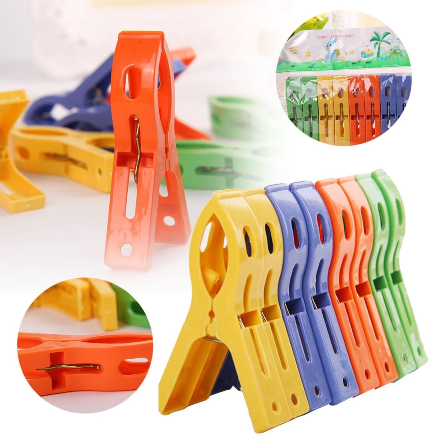 Towel Pegs,Beach Towel Clips for Chairs Cruise Plastic Clothes Pins Beach Chair Towel Clips,Towel Holder Clips,Heavy Duty Clothes Pins-Keep Towel from Blowing Away Beach Essentials(Multicolored1) Yellow