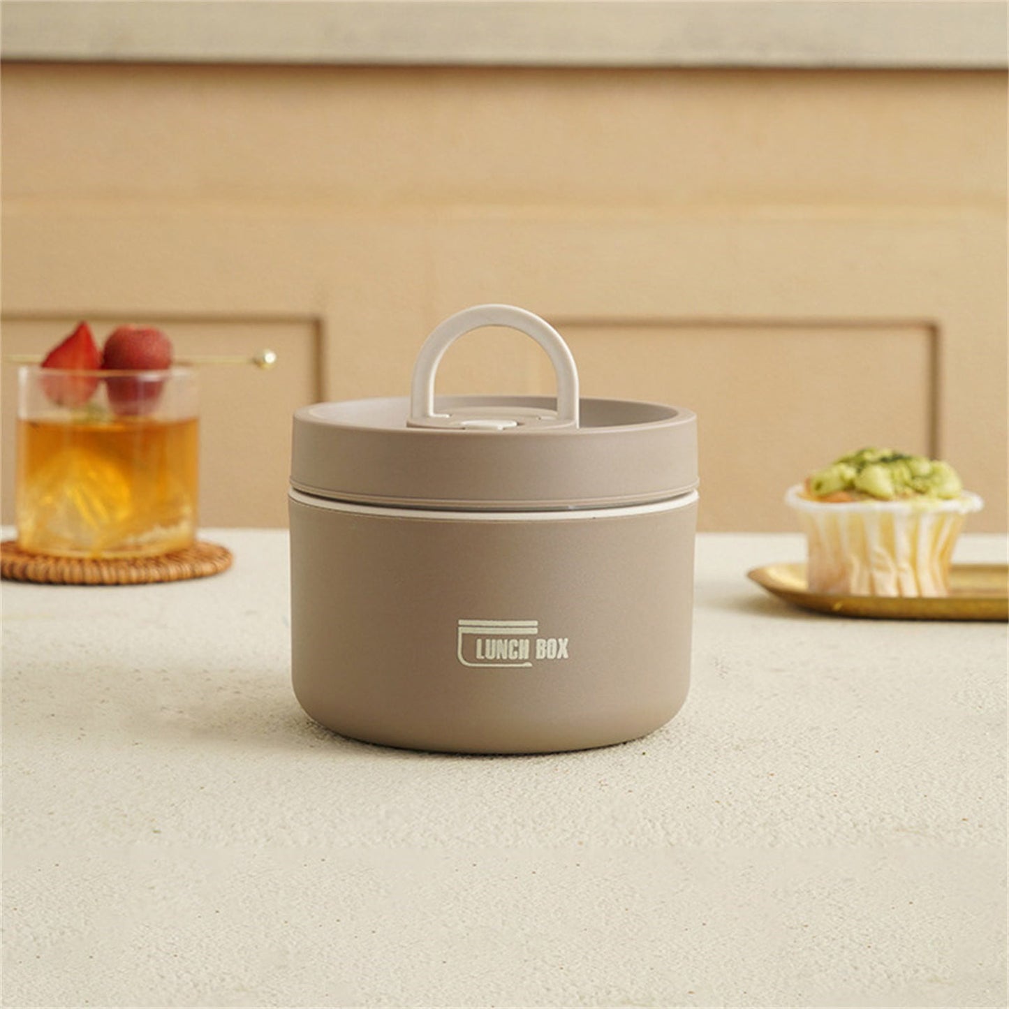 Insulated Lunch Box,Thermo Food Jar for Hot Food,Lunch Containers Wide Mouth Vacuum Insulated Stainless Steel Leakproof Lunch Box,Portable Stainless Steel Food Container,Thermal Food Container 620 mL Brown