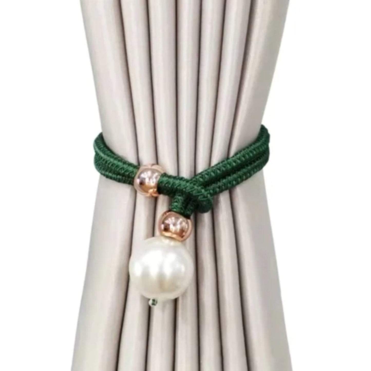 Adjustable Big Pearl Curtain Tiebacks, Hand Woven Curtain TieBack, Decorative Rope Holdbacks for Curtains, Curtain Ties for Home Bedroom Decorative Curtain, 1 Pcs, 21.56x1.57 21.56" x 1.57" Orange