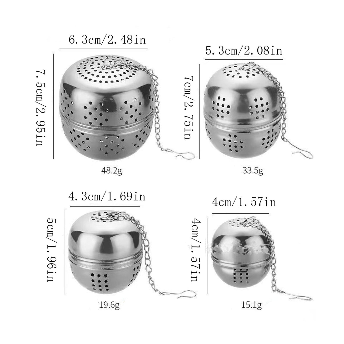 Stainless Steel Mesh Tea Infuser, Heavy Duty Tea Ball, Tea Strainer Tea Diffuser Tea Steeper for Filtering Tea,Tea Infusers for Loose Tea, 1 Pcs, 1.57x1.57 2.75" x 2.08" Silver*1