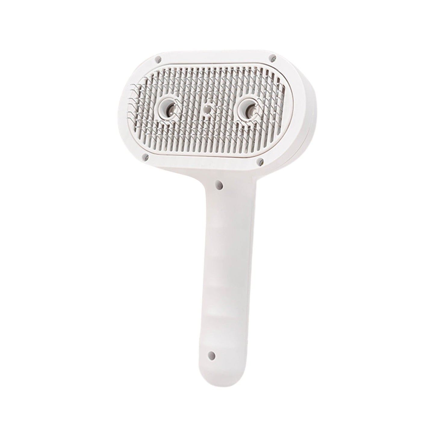 Double-Hole Mist Spray Pet Comb, Humidifying & Anti-Static Grooming Brush, Rounded Teeth for Gentle Detangling, Collects Loose Hair, Rechargeable with USB, Perfect for Cats and Long-Haired Pets. White