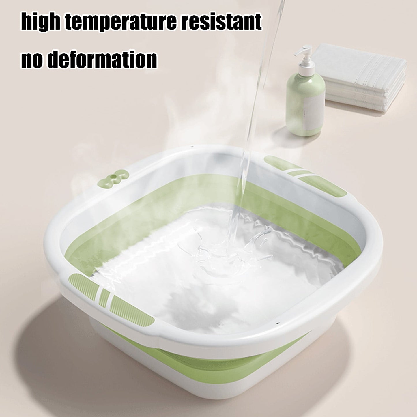 Collapsible Wash Basin,Multi-Use Folding Sink for Kitchen,Camping,and Laundry,Portable Dish Pan with Anti-Slip Bottom,Space-Saving Design for Travel and Outdoor BBQ,Durable and Easy to Store Green