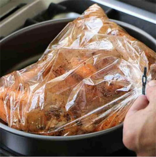 Turkey Oven Bags, Turkey Cooking Bags for Oven, Large Size Oven Cooking Roasting Bags for Chicken Meat Ham Seafood Vegetable, Christmas Essentials, 5 Pcs, 25.6x19.6 25.6" x 19.6" Clear