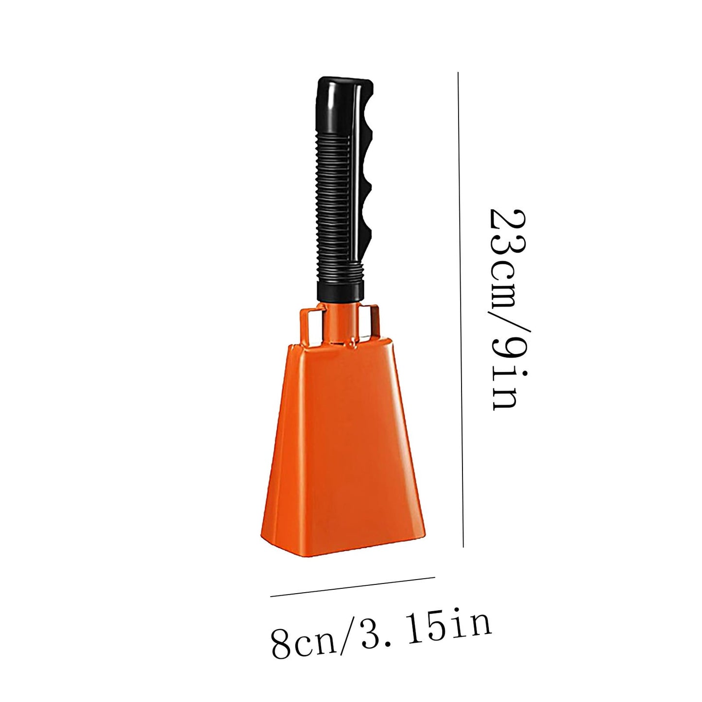 2025 120dB Loud Brass Cowbell with Non-Slip Handle and Adjustable Strap,Perfect for Sporting Events like Baseball and Football Games,Also Ideal for Graduations,Parades,and Cheerleading Activities Orange