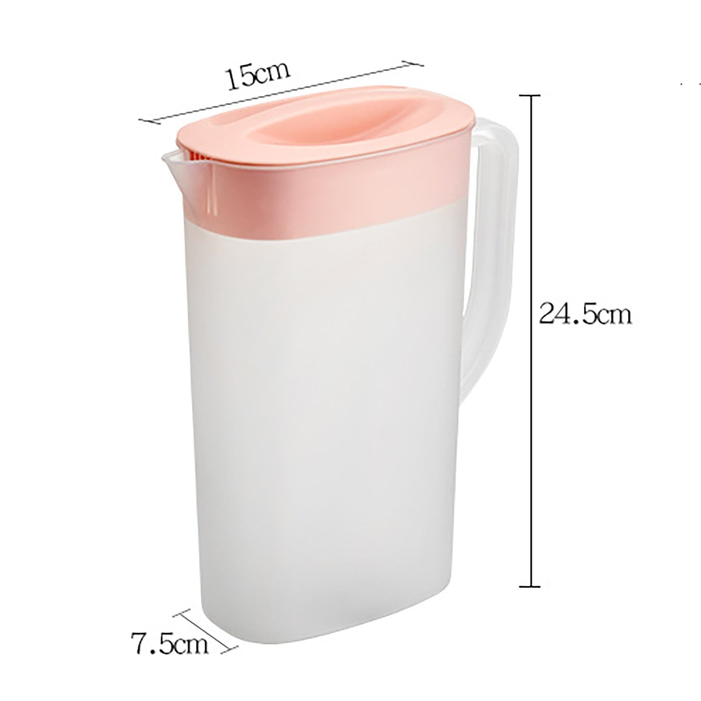 Oval Slim Plastic Pitchers With Lids, Clear Pitcher with Well-Gripped Handle, Water Jug, Ideal for Water, Juice & Iced Tea Beverage Jar Ice Tea Kettle, 1 Pcs, 5.91x2.95x9.65 5.91" x 2.95" x 9.65" Pink