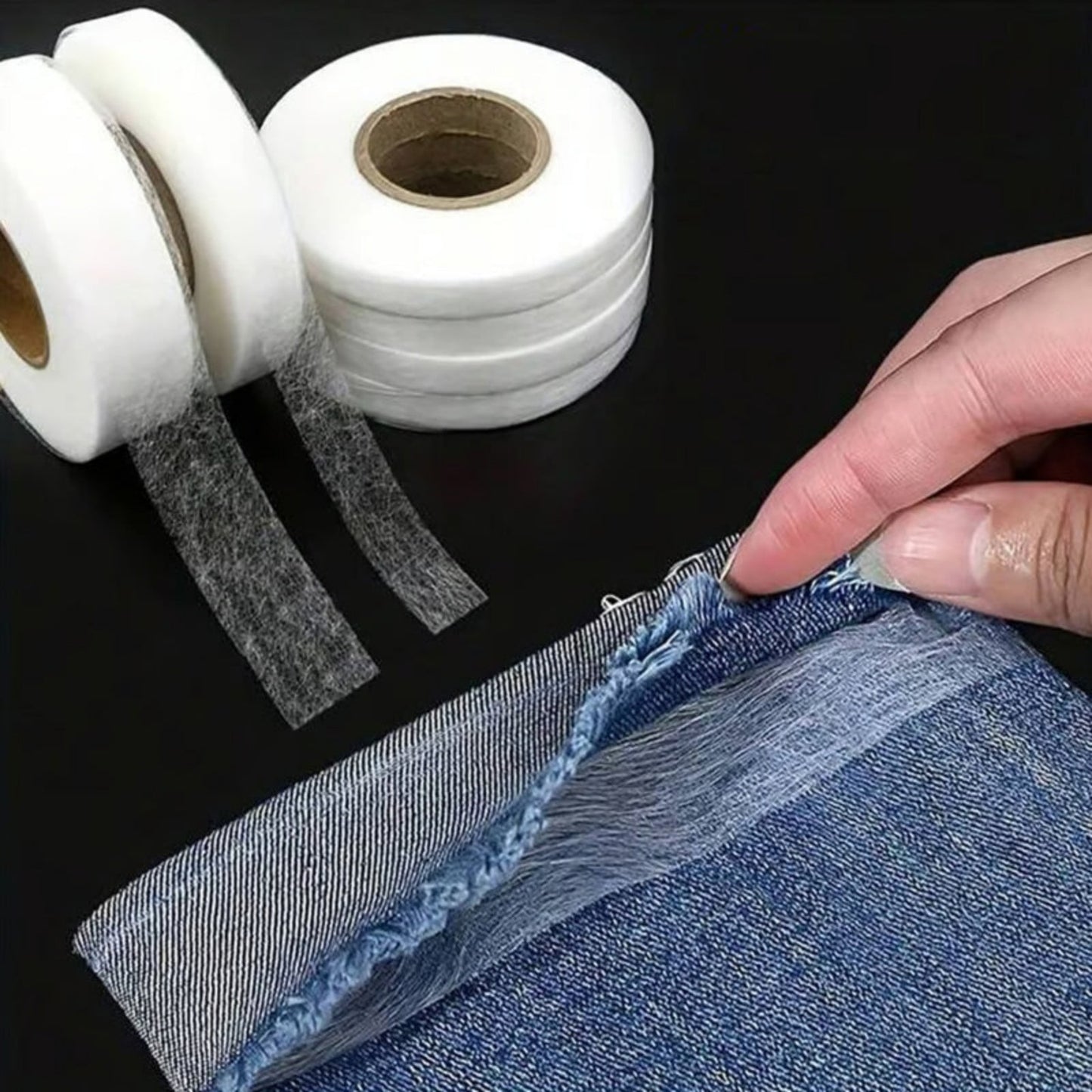 White No Sew Hemming Tape Double Sided,No Sewing Hemming Tape,Fabric Adhesive Tape,Fabric Tape For Hemming,No Sew Hemming Tapes For Pants Curtains Dresses Clothes Fabric Crafting Projects,1.5 cm 1 cm White