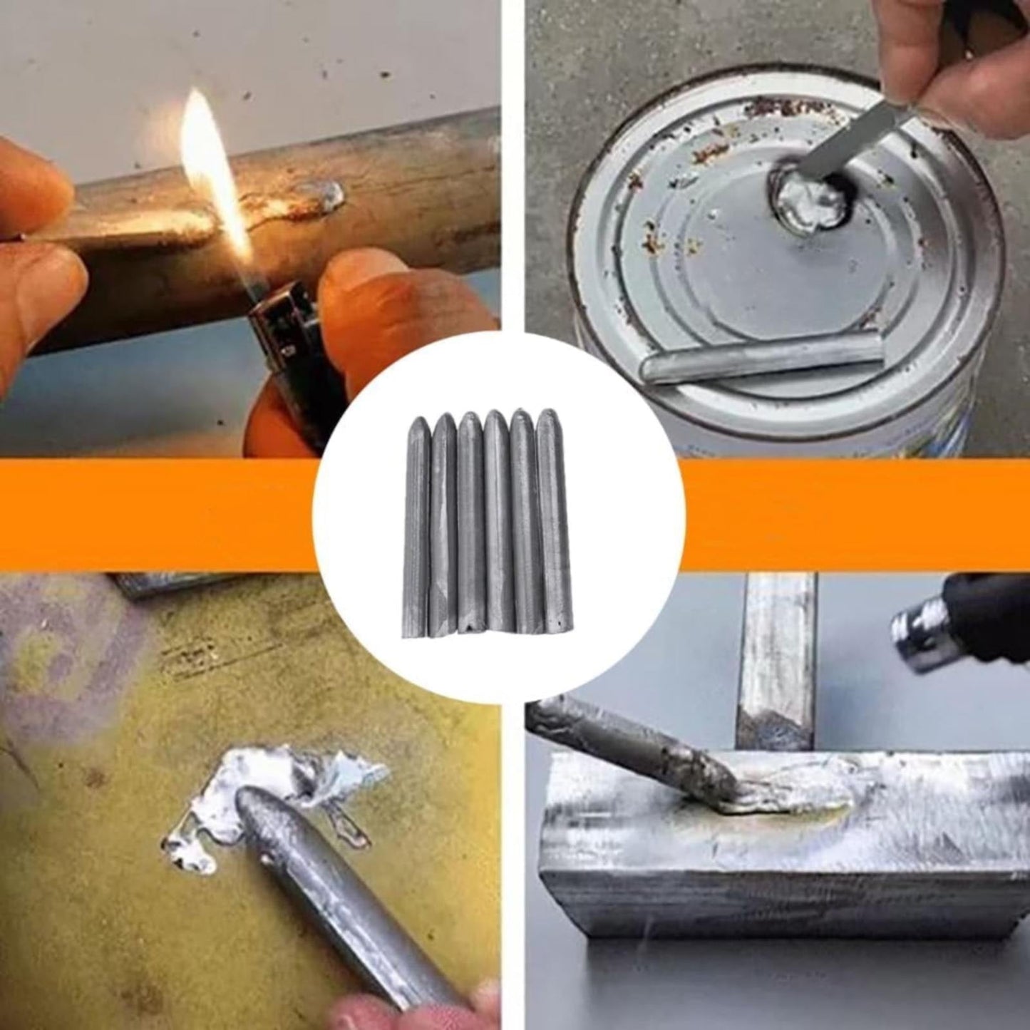 Low Temperature Universal Welding Rods, Metal Welding Arc Equipment, Easy Melt Aluminum Rods, Arc Welding Equipment Welding Equipment and Accessories, 9 Pcs, 3.07 Inches 3.07" Silver*9
