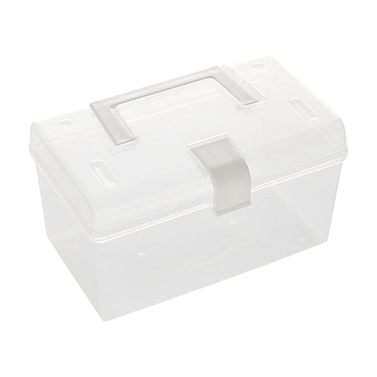 Transparent Storage Box, Clear Storage Latch Box Plastic Container Plastic Carrying Case with Handle and Latches for Home Desktop, 1 Pcs, 7.68x4.13x4.33 7.68" x 4.13" x 4.33" Clear