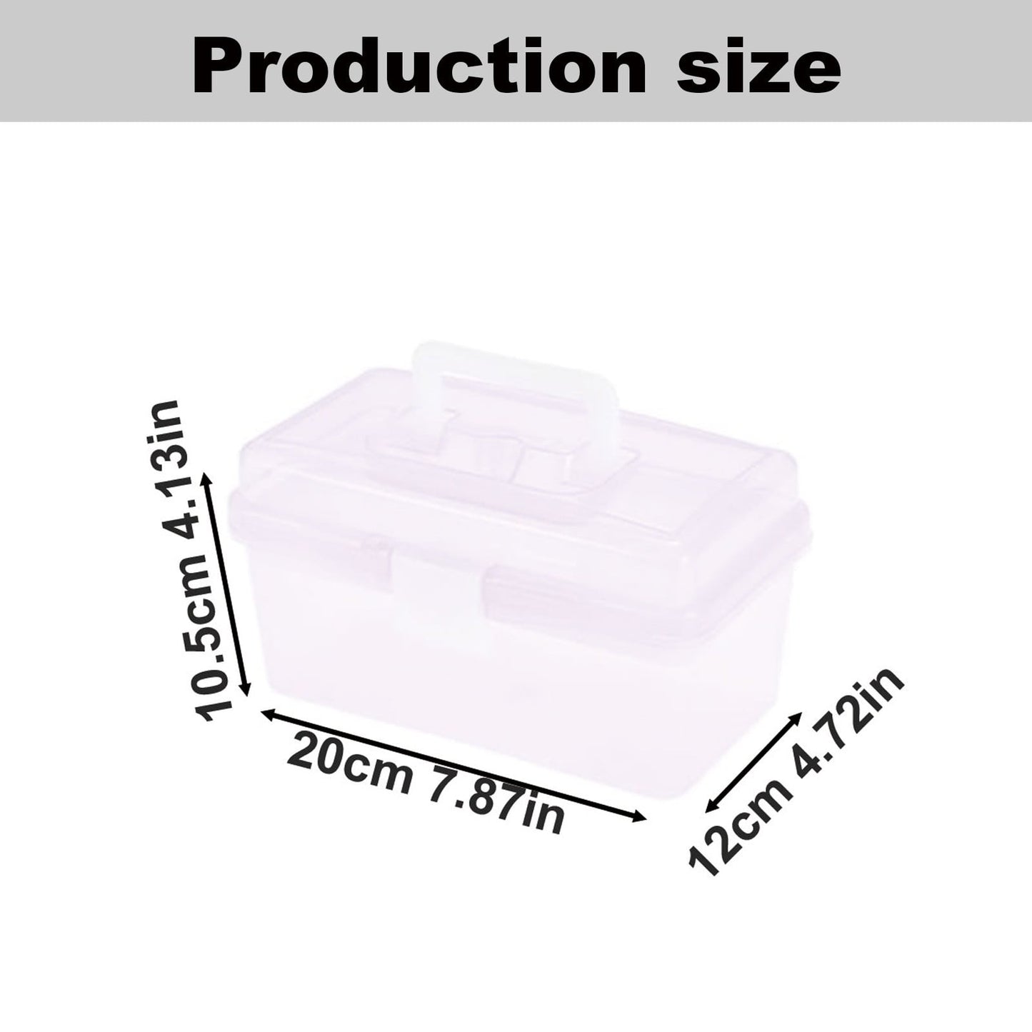 Transparent Storage Box, Clear Storage Latch Box Plastic Container Plastic Carrying Case with Handle and Latches for Home Desktop, 1 Pcs, 7.68x4.13x4.33 7.87" x 4.72" x 4.13" Green*1+Purple*1