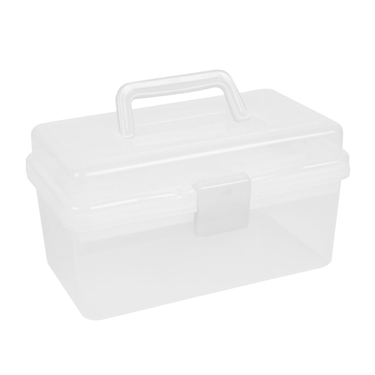Transparent Storage Box, Clear Storage Latch Box Plastic Container Plastic Carrying Case with Handle and Latches for Home Desktop, 1 Pcs, 7.68x4.13x4.33 7.08" x 3.54" x 4.13" Pink