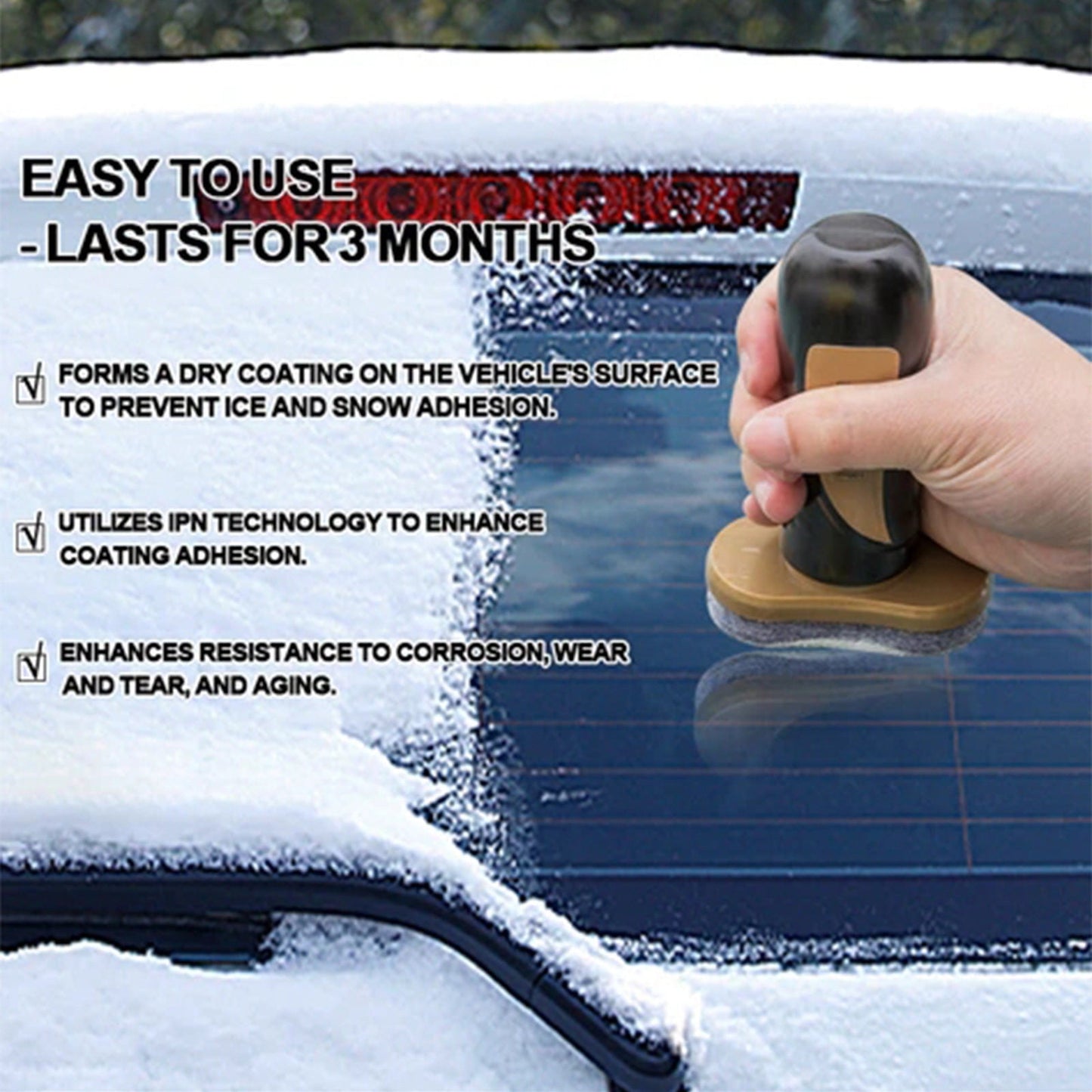 Windscreen Snow Removal Device,Winter Antifreeze Car Advanced Electromagnetic Ice Scraper,Scratch-Free Snow Removal Tool Sturdy Snow Brush with Ergonomic Grip Snow Scraper for Car SUV 100ml